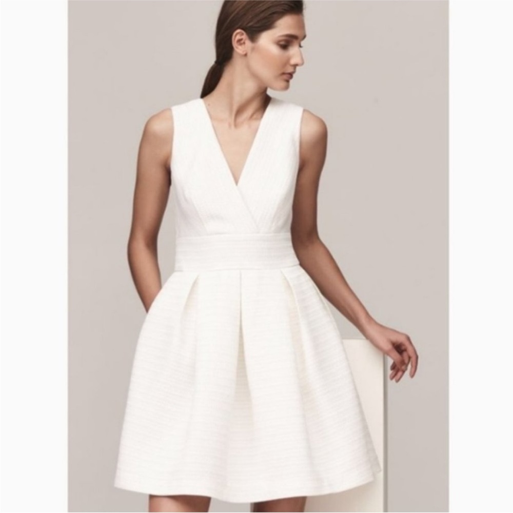 Reiss Winola Dress Size 4 Off White Fit & Flare